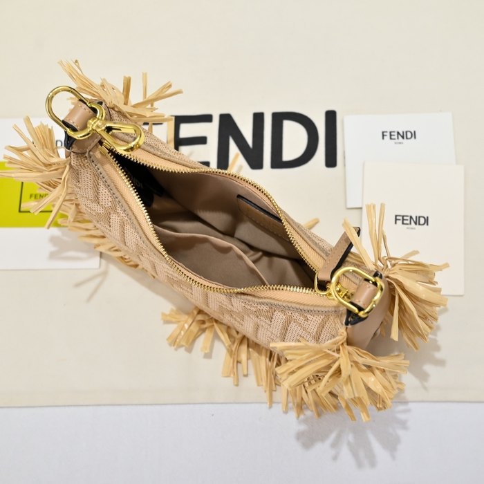 Fendi Tote bag with fringing Beige 01A