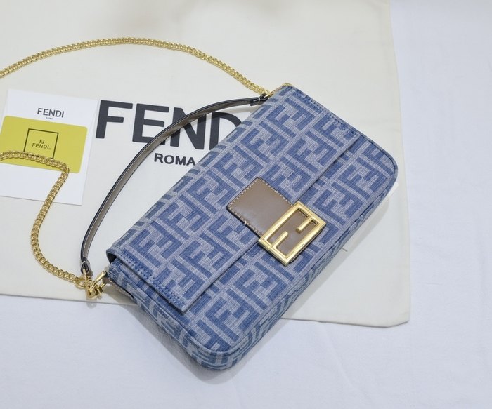 Fendi Tote with structured design Blue 01A