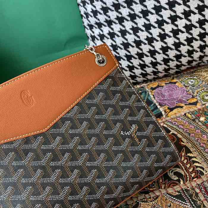 Yupoo BagTypeTote Canvas bag with houndstooth pattern accents Brown 01A