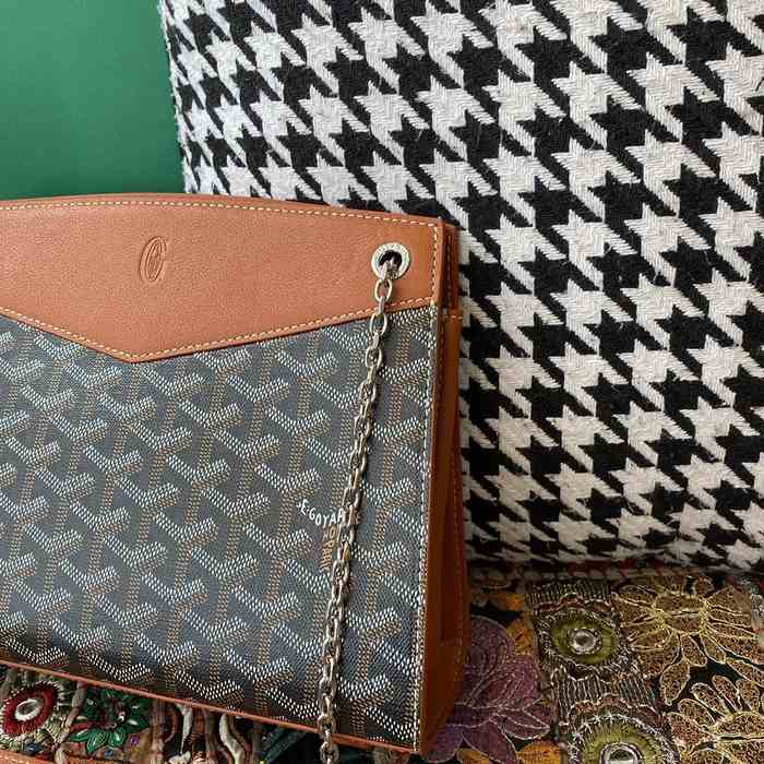 Yupoo BagTypeTote Canvas bag with houndstooth pattern accents Brown 01A