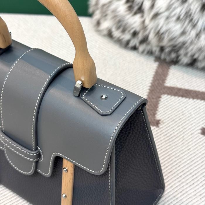 Yupoo BagTypeTote Structured leather tote with top handle Grey 01A