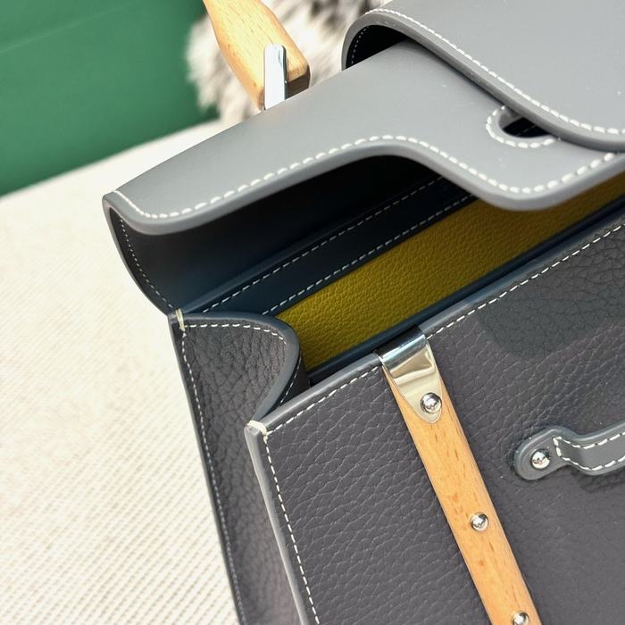 Yupoo BagTypeTote Structured leather tote with top handle Grey 01A