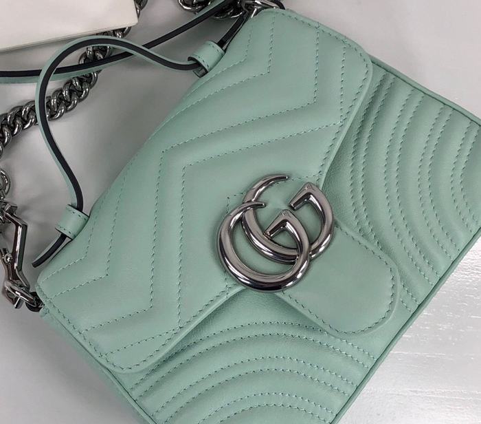 Gucci BagTypeTote Quilted Leather Tote Blue 01A