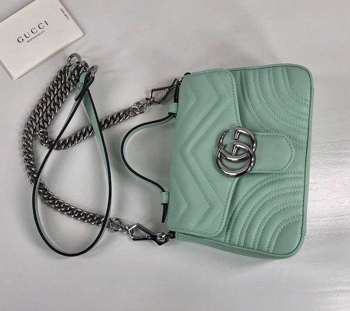 Gucci BagTypeTote Quilted Leather Tote Blue 01A