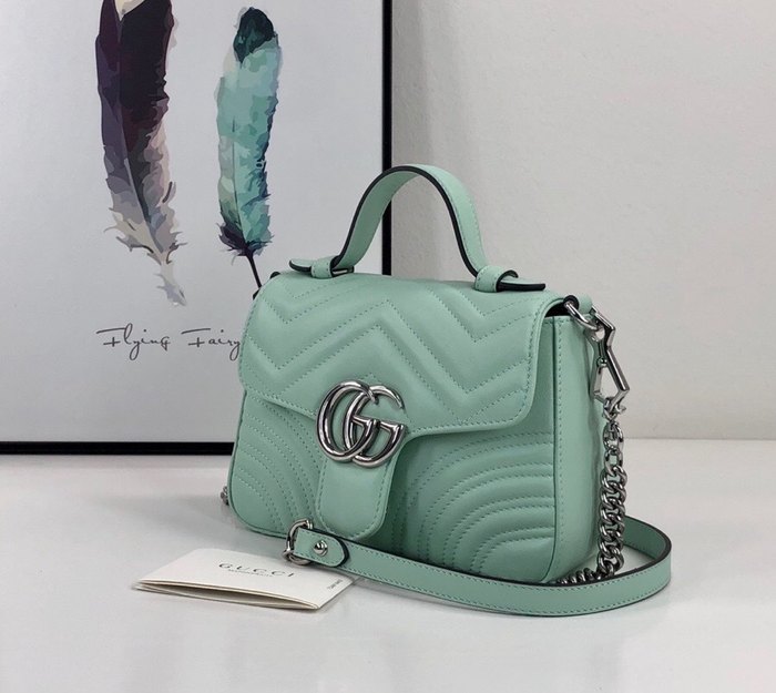 Gucci BagTypeTote Quilted Leather Tote Blue 01A