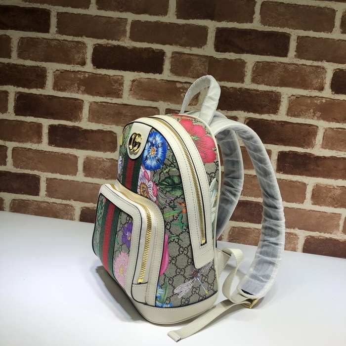 Gucci Backpack with floral print and logo details Beige 01A