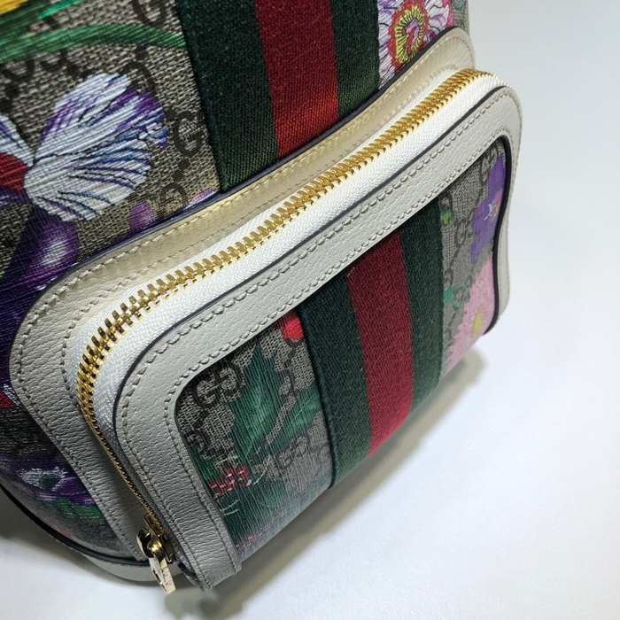 Gucci Backpack with floral print and logo details Beige 01A