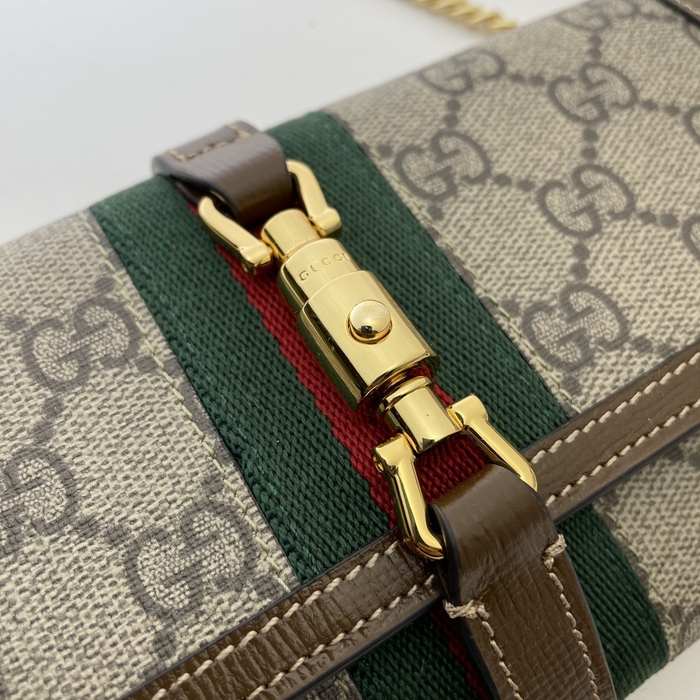 Gucci BagTypeClutch Leather design with chain Black 01A