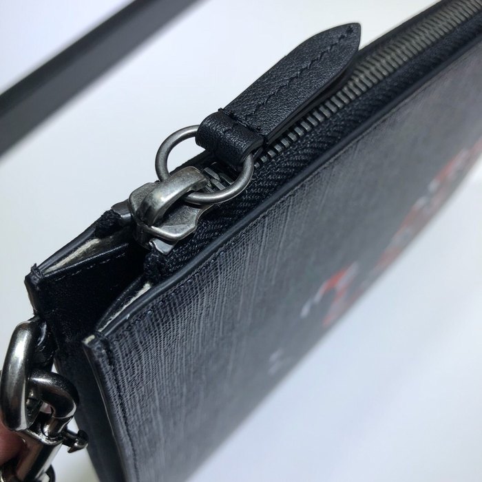 Gucci BagTypeTote Canvas Clutch with Graphic Elements Brown 01A