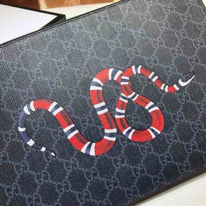 Gucci BagTypeTote Canvas Clutch with Graphic Elements Brown 01A