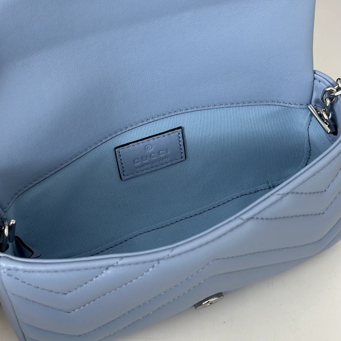 Gucci BagTypeTote Chevron Quilted Leather Blue 01A