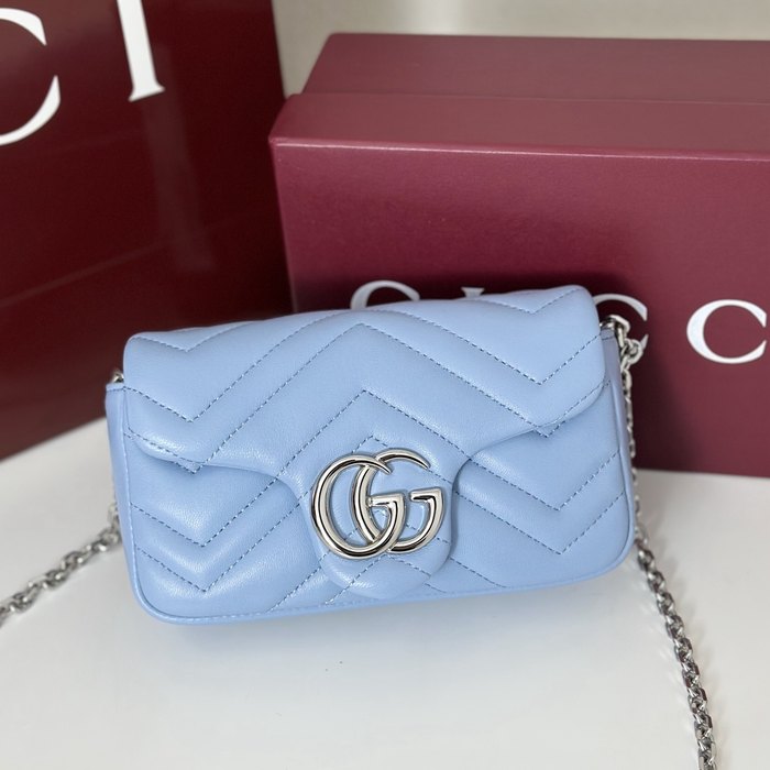 Gucci BagTypeTote Chevron Quilted Leather Blue 01A