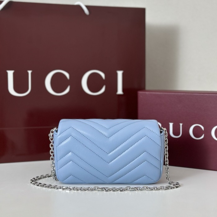 Gucci BagTypeTote Chevron Quilted Leather Blue 01A