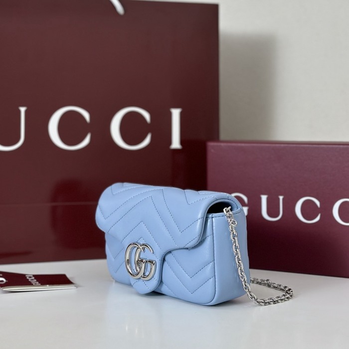 Gucci BagTypeTote Chevron Quilted Leather Blue 01A