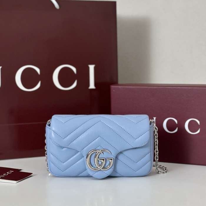 Gucci BagTypeTote Chevron Quilted Leather Blue 01A