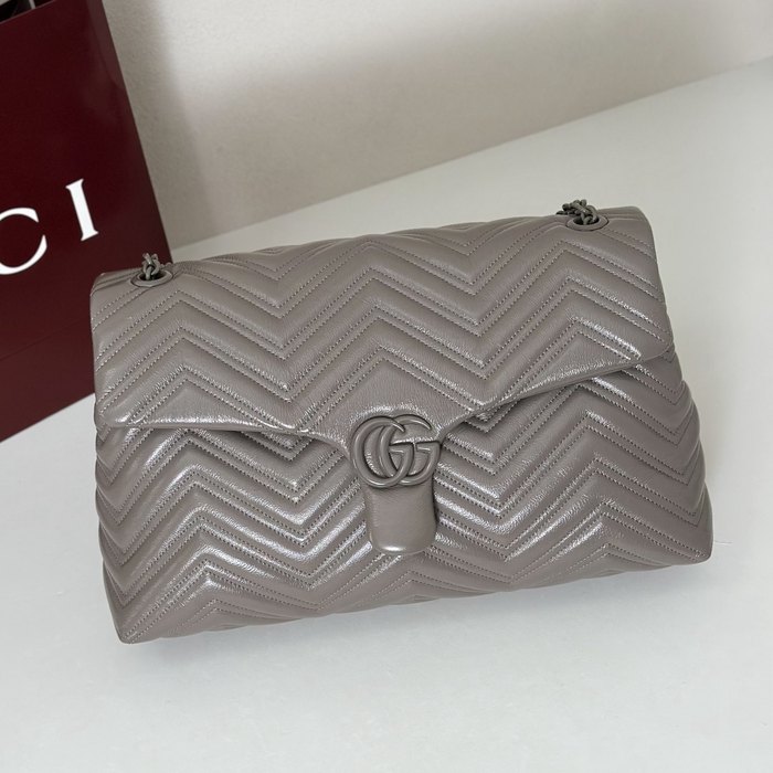 Gucci BagTypeTote Chevron quilted leather handbag Grey 01A