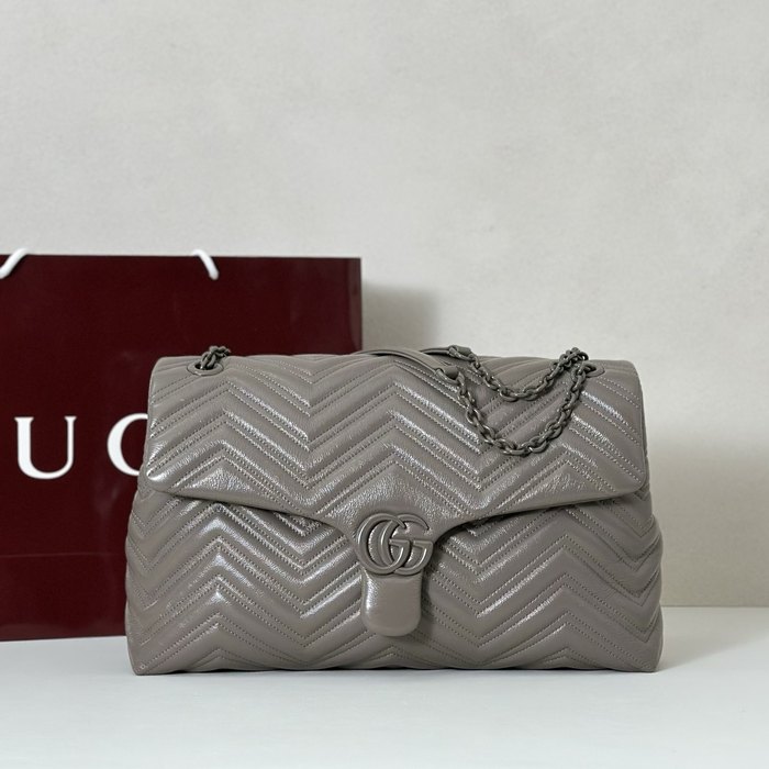 Gucci BagTypeTote Chevron quilted leather handbag Grey 01A