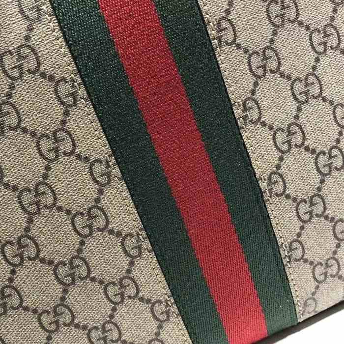 Gucci BagTypeTote Classic Canvas Handbag with Stripes Beige 01A