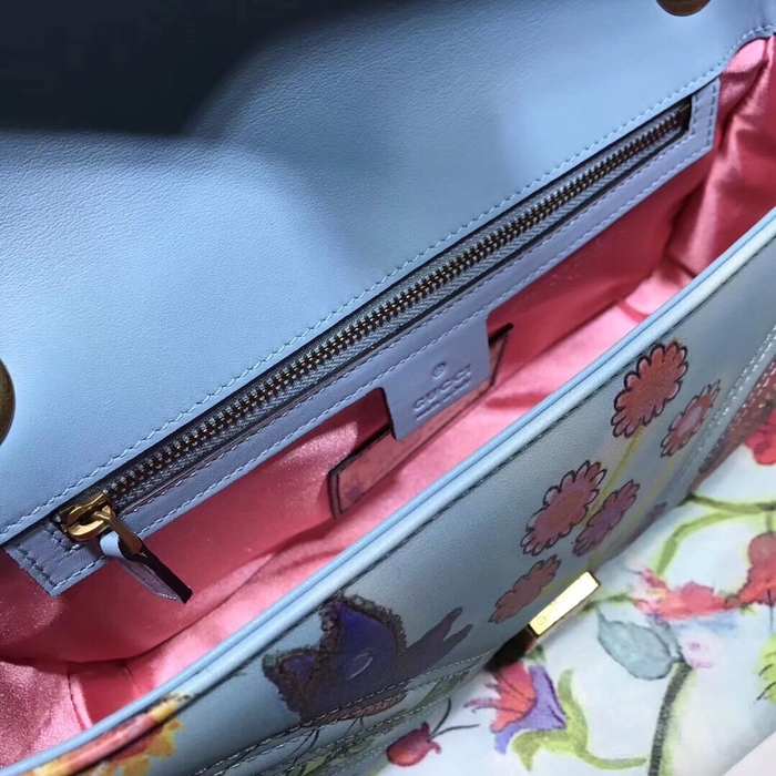 Gucci BagTypeTote Cute Floral Print Blue 01A