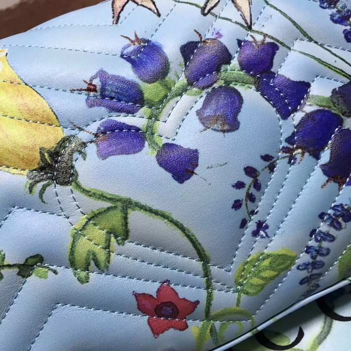 Gucci BagTypeTote Cute Floral Print Blue 01A
