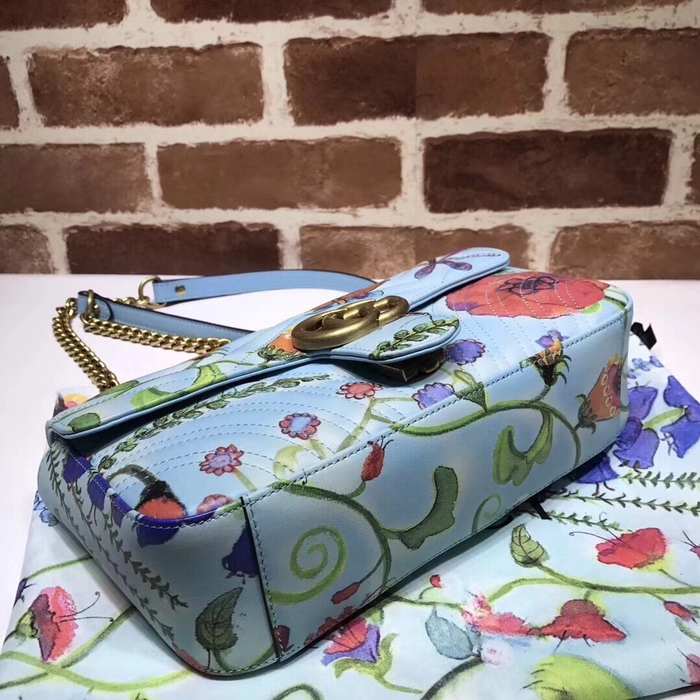 Gucci BagTypeTote Cute Floral Print Blue 01A