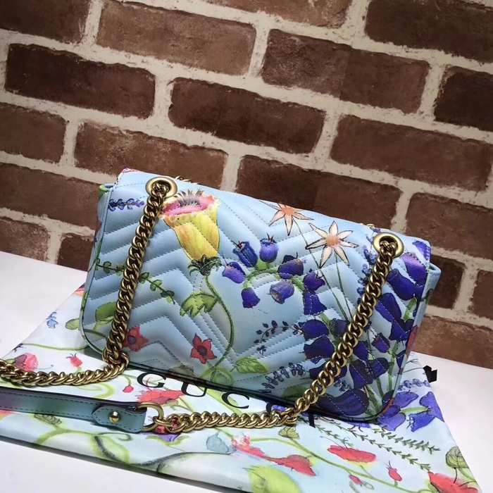 Gucci BagTypeTote Cute Floral Print Blue 01A