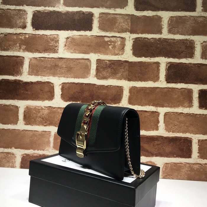 Gucci BagTypeTote Elegant leather tote bag Black 01A