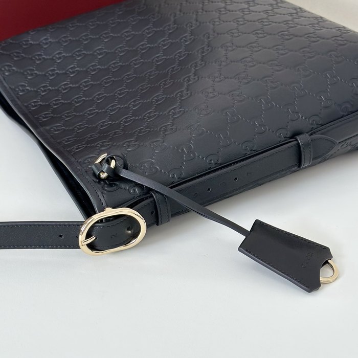 Gucci BagTypeTote Leather Shoulder Bag with Textured Surface Black 01A