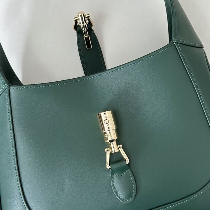 Gucci BagTypeTote Leather Tote with Curved Shape Green 01A