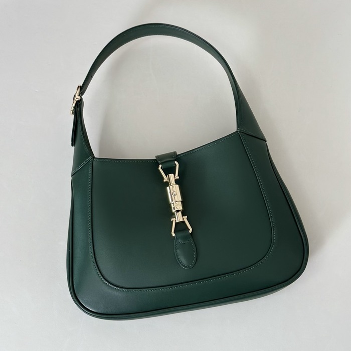 Gucci BagTypeTote Leather Tote with Curved Shape Green 01A