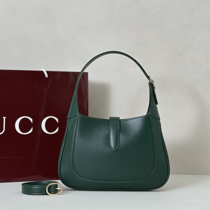 Gucci BagTypeTote Leather Tote with Curved Shape Green 01A