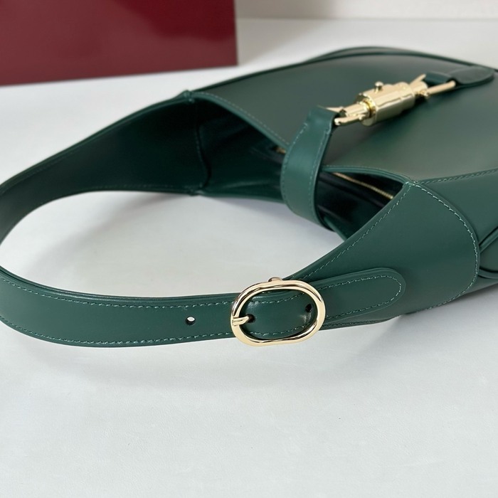 Gucci BagTypeTote Leather Tote with Curved Shape Green 01A