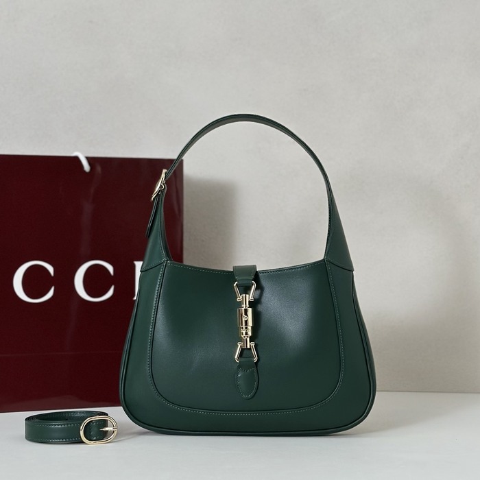 Gucci BagTypeTote Leather Tote with Curved Shape Green 01A