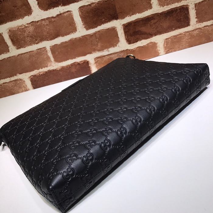 Gucci BagTypeTote Leather Tote with Quilted Design Black 01A