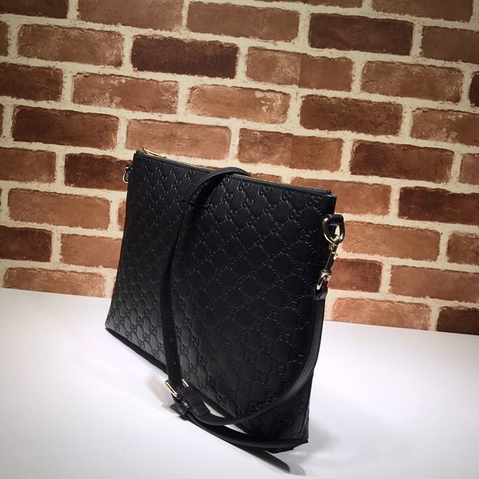 Gucci BagTypeTote Leather Tote with Quilted Design Black 01A