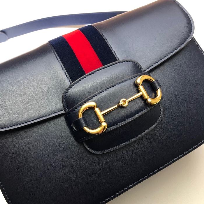Gucci BagTypeTote Leather handbag with elegant design Navy 01A