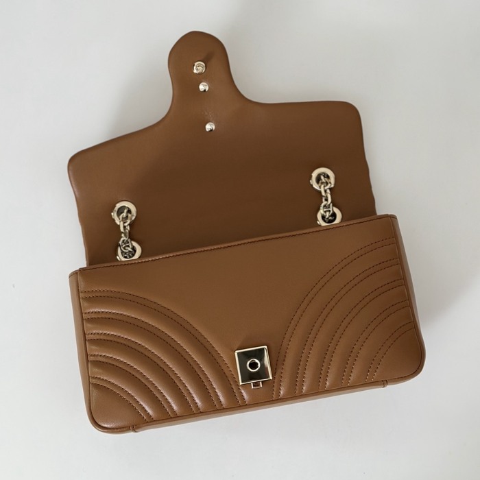 Gucci BagTypeTote Quilted Leather Bag Brown 01A