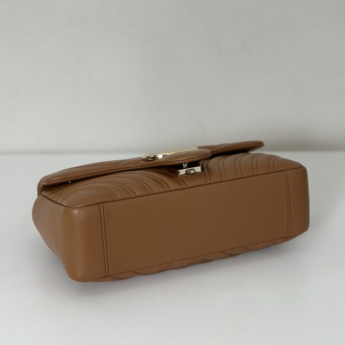 Gucci BagTypeTote Quilted Leather Bag Brown 01A