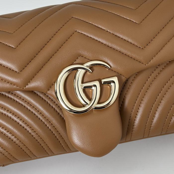Gucci BagTypeTote Quilted Leather Bag Brown 01A