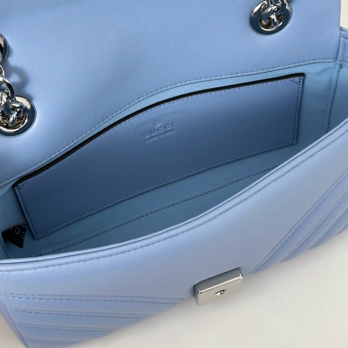 Gucci BagTypeTote Quilted Leather Shoulder Bag Blue 01A