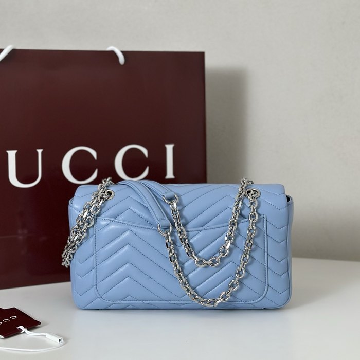 Gucci BagTypeTote Quilted Leather Tote Bag Blue 01A