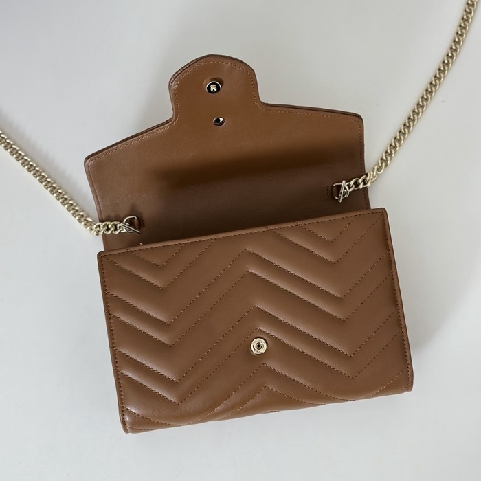 Gucci BagTypeTote Quilted Leather Tote Brown 01A