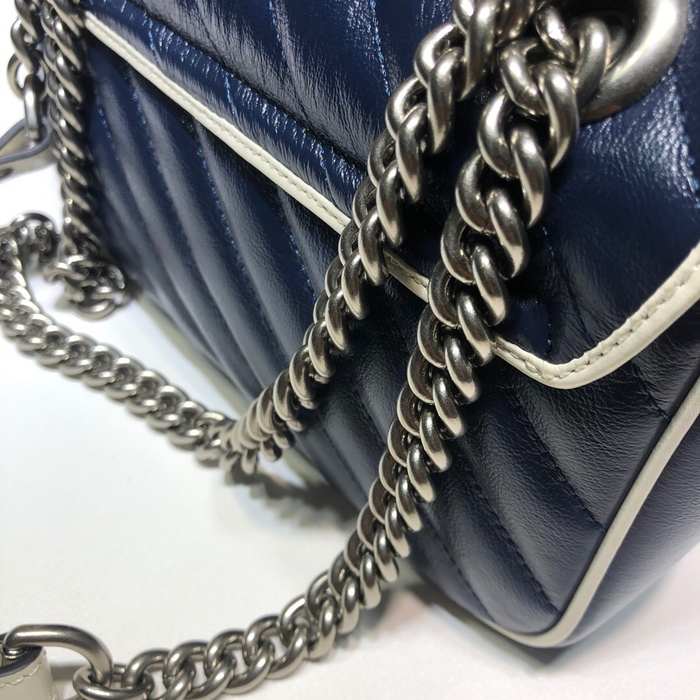 Gucci BagTypeTote Quilted Leather Tote Navy 01A 2