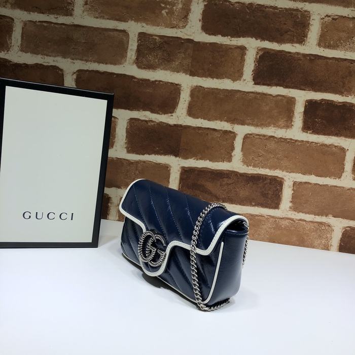 Gucci BagTypeTote Quilted Leather Tote Navy 01A