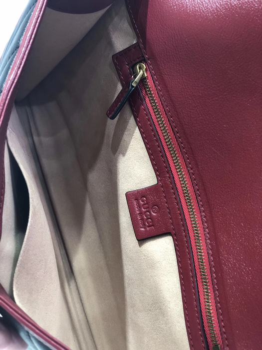 Gucci BagTypeTote Quilted Leather Tote with Striped Design Black 01A