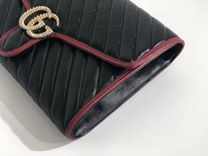 Gucci BagTypeTote Quilted Leather Tote with Striped Design Black 01A