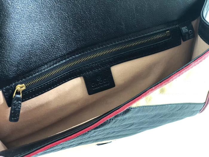 Gucci BagTypeTote Quilted Leather Tote with Striped Design Black 01A