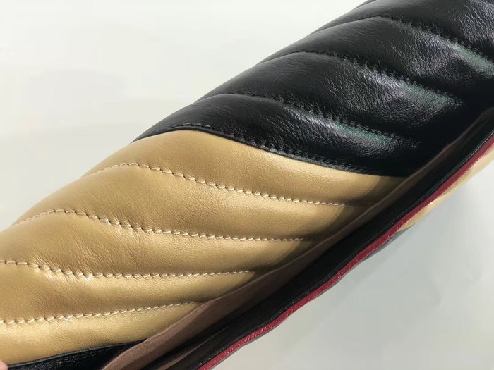 Gucci BagTypeTote Quilted Leather Tote with Striped Design Black 01A