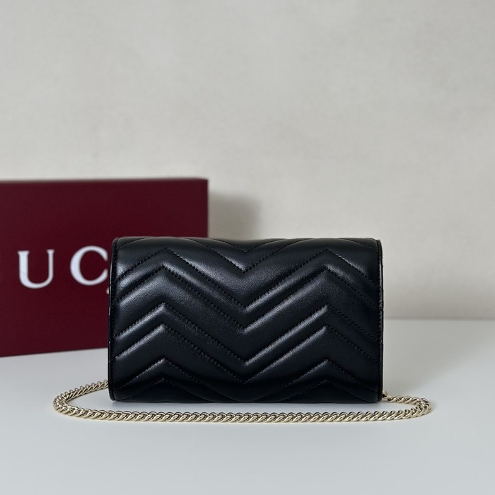 Gucci BagTypeTote Quilted Leather Wallet Black 01A