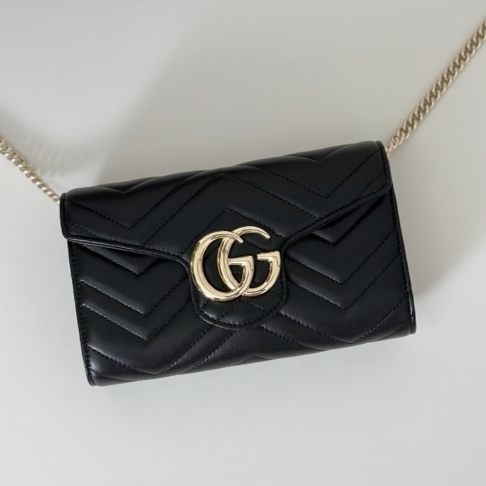 Gucci BagTypeTote Quilted Leather Wallet Black 01A